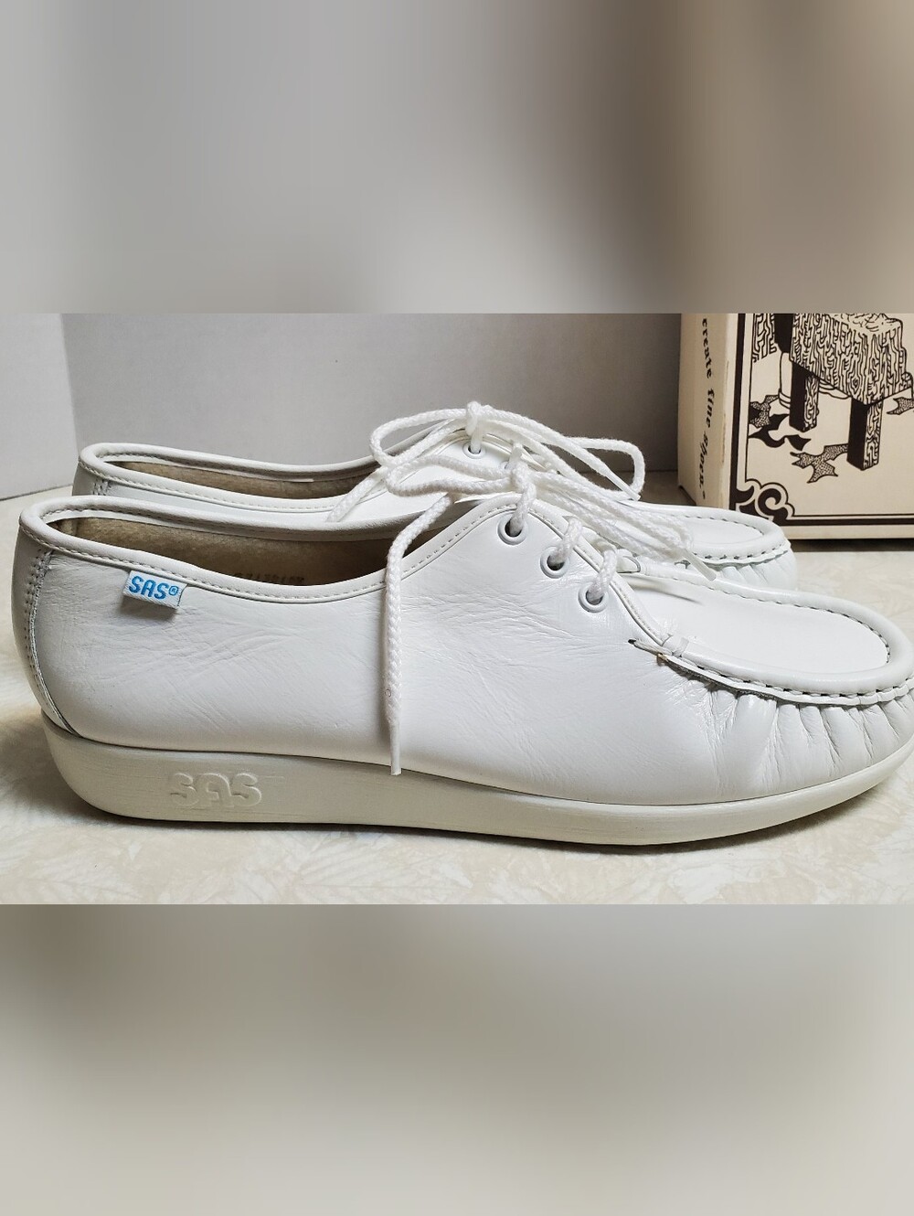SAS White Leather Siesta Walking Shoe